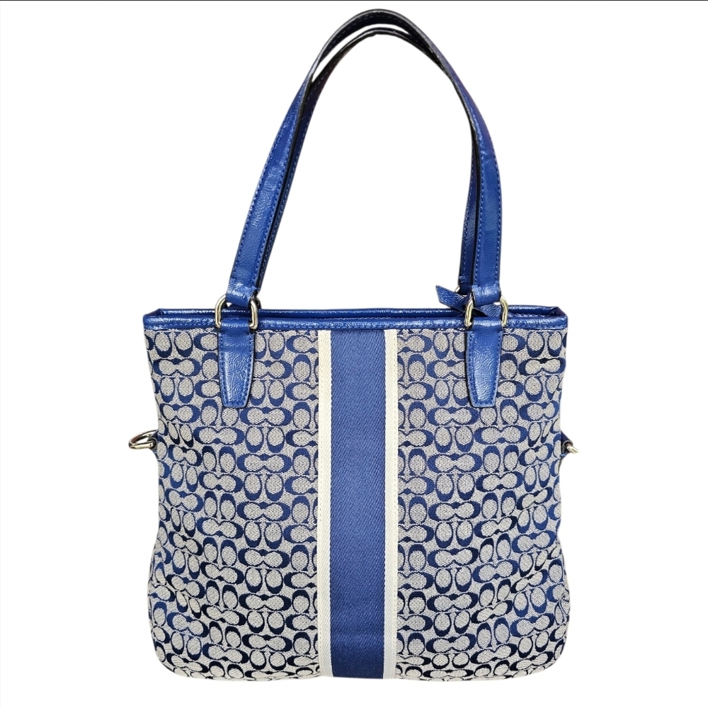 Coach Signature Stripe Foldover Crossbody F27024 - Picture 6 of 9